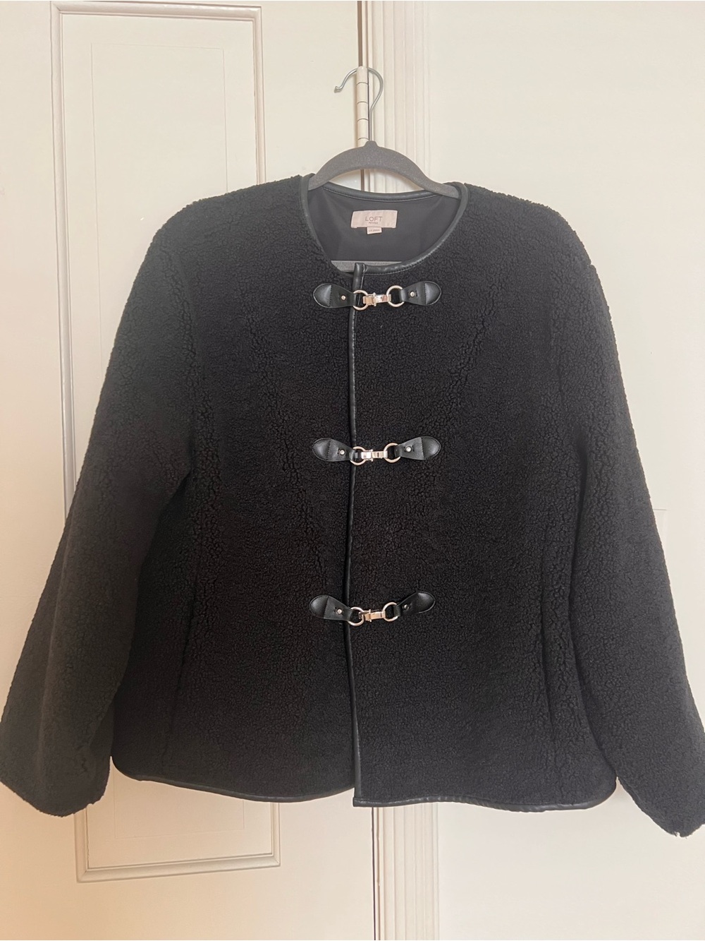 LOFT Black Teddy Toggle Coat